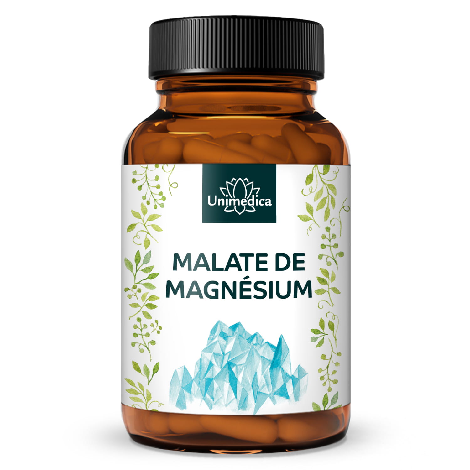 Malate de magnésium  - 300 mg de magnésium par dose journalière (3 gélules) - 180 gélules - par Unimedica
