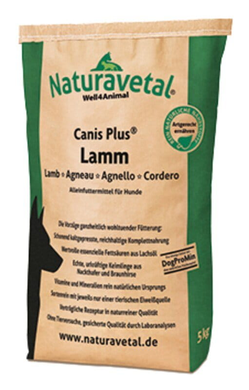 Canis Plus Lamm für Hunde - 5 kg - Hundefutter - Naturavetal - SONDERPREIS wegen kurzer Haltbarkeit bis 08.10.2020