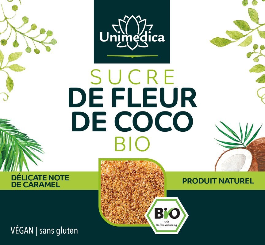 Sucre de fleur de coco bio - 500 g - par Unimedica
