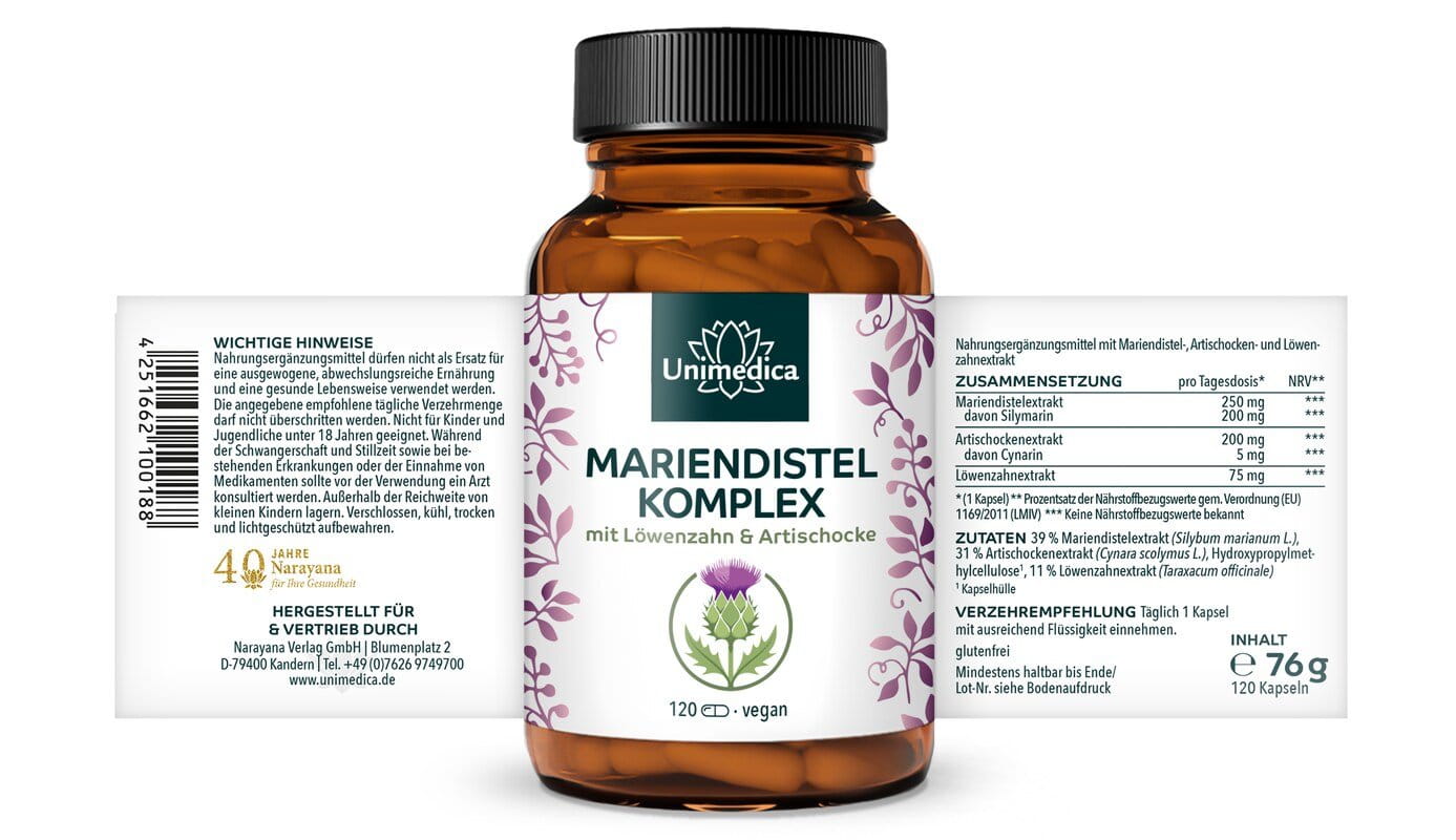 2er-Set: Mariendistel Komplex - 2 x 120 Kapseln - von Unimedica