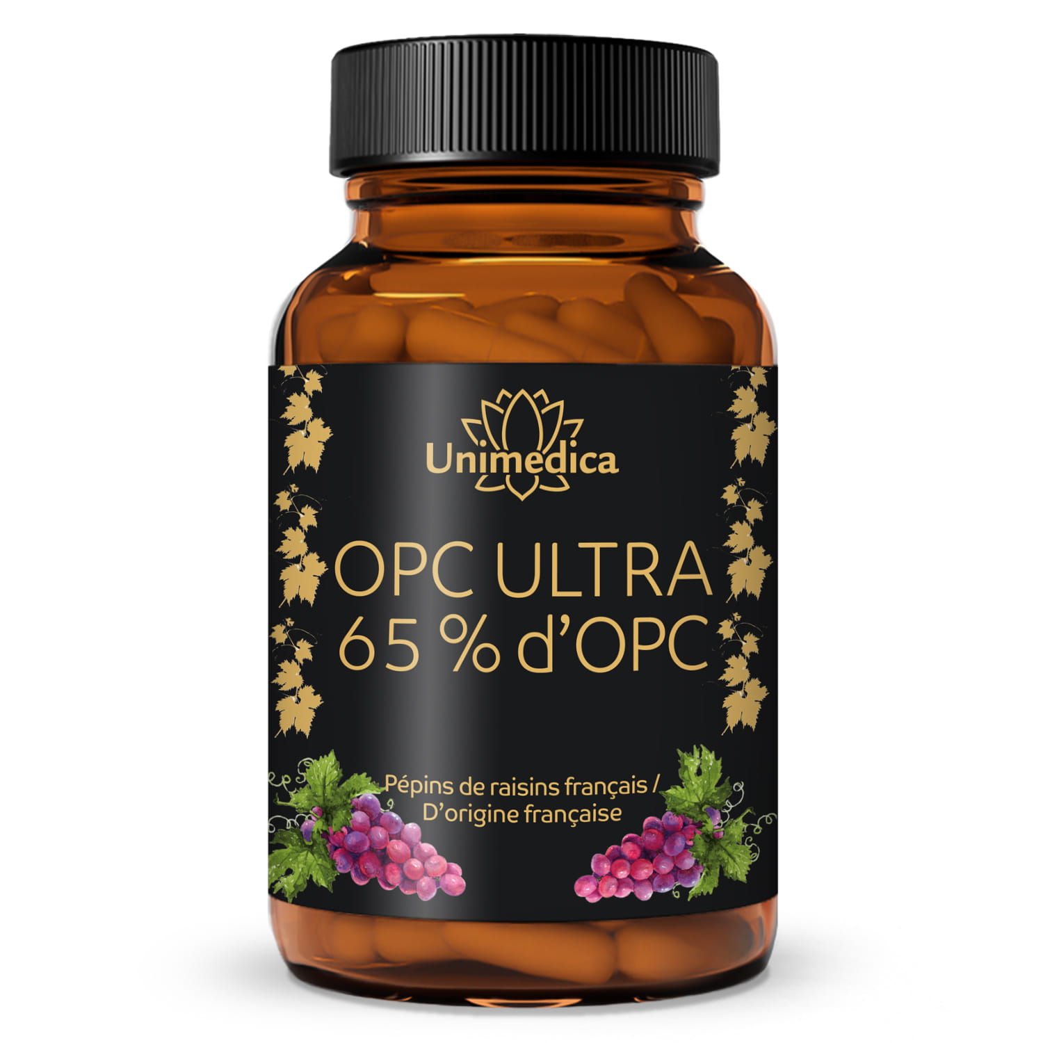 OPC Ultra - avec 650 mg d'OPC pur par dose quotidienne (2 gélules) - à haute concentration - 240 gélules - de Unimedica