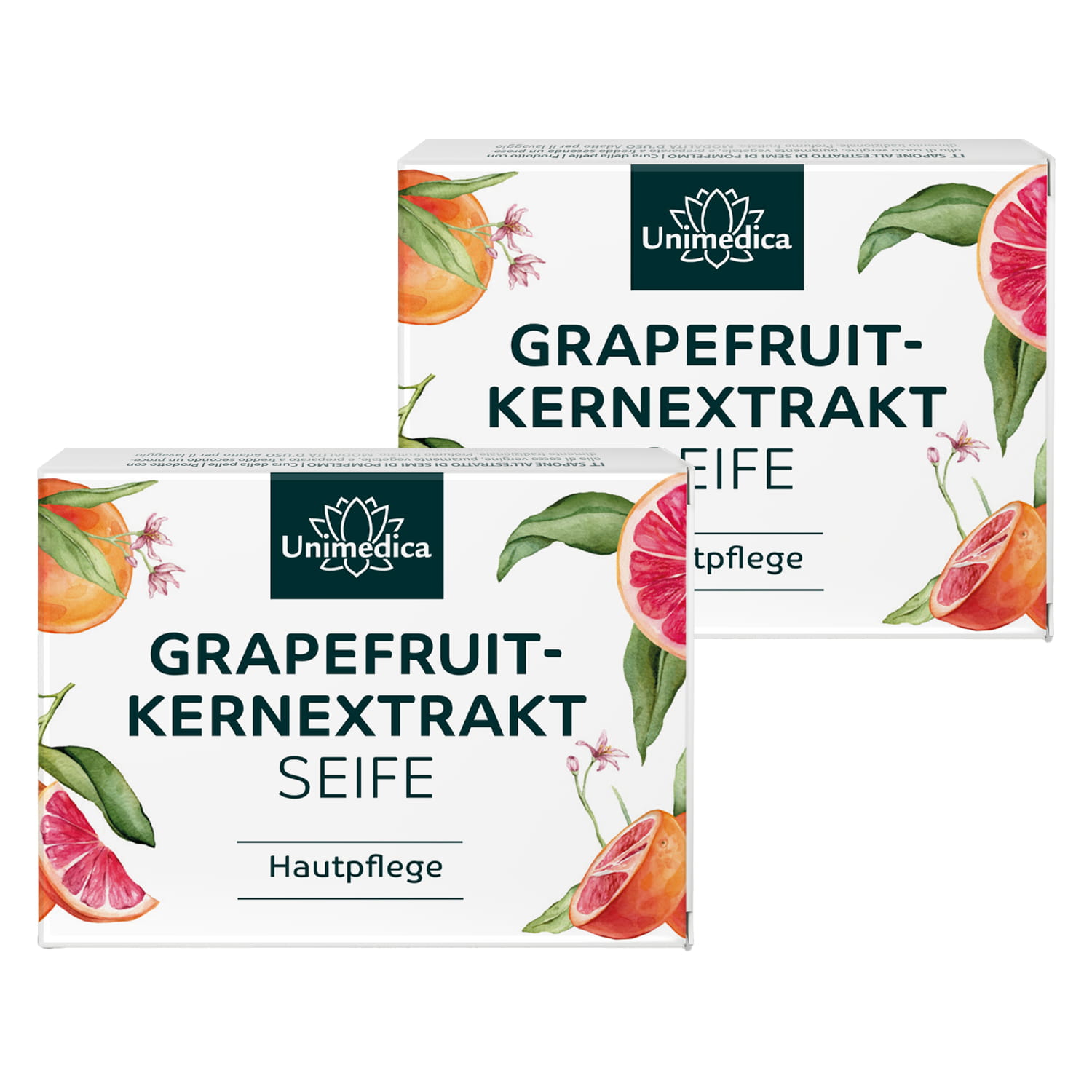 2er-Sparset: Grapefruitkern Seife - Grapefruitkernextrakt-Kokosseife - naturrein und kaltgerührt - 2 x 100 g - von Unimedica