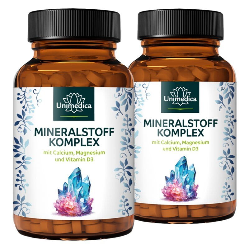2er-Sparset: Mineralstoff Komplex - mit Calcium, Magnesium und Vitamin D3 - 2 x 400 Tabletten - von Unimedica