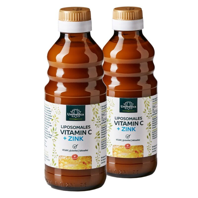2-pack savings set: Liposomal Vitamin C + Zinc - 935 mg vitamin C and 25 mg zinc per daily dose (10 ml) - 250 ml - from Unimedica
