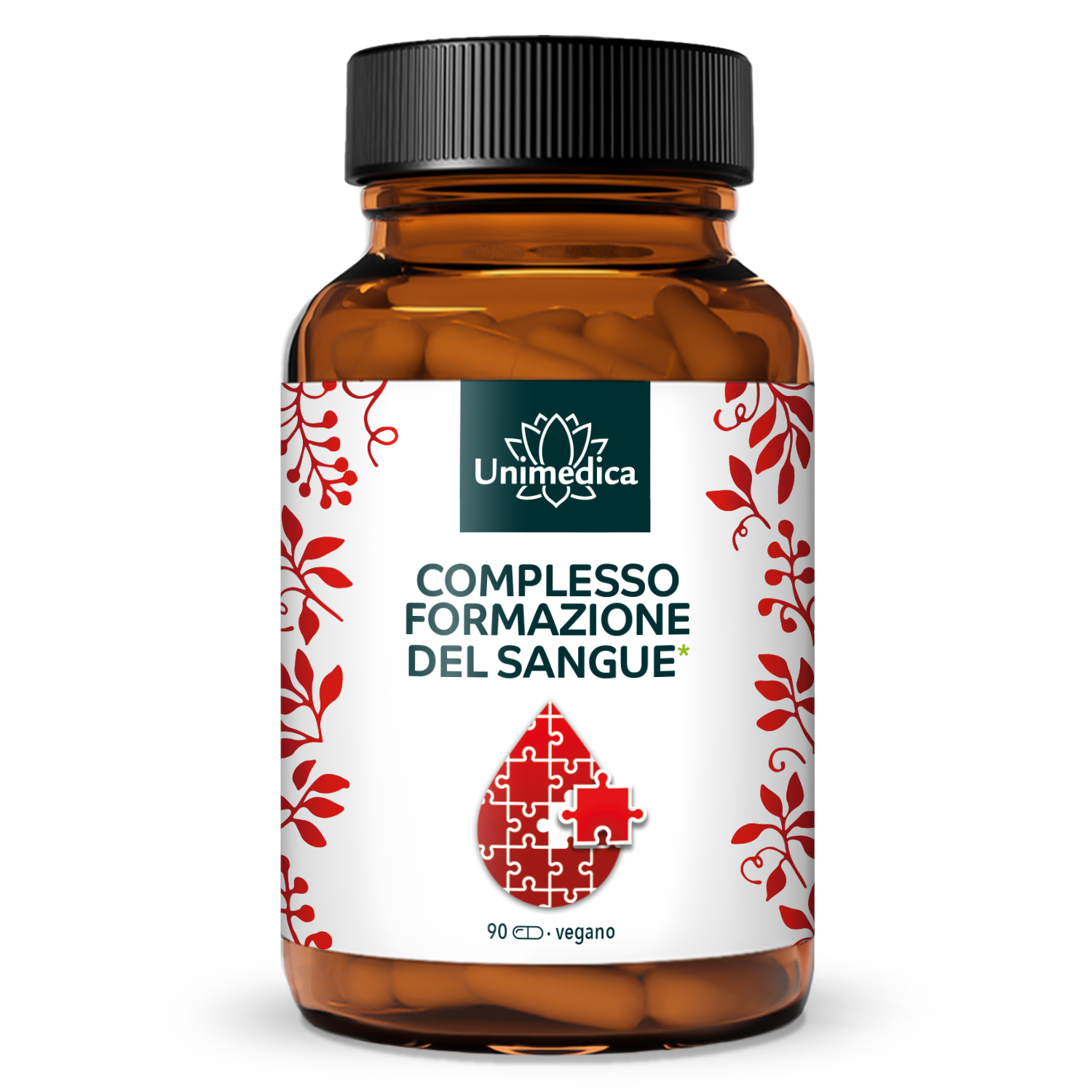 Complesso per la formazione del sangue* - con ferro, acerola, clorofilla, rame e vitamine - 90 capsule - di Unimedica