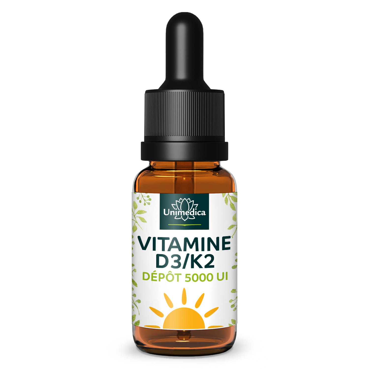 Vitamine D3 / K2 5 000 UI - DEPÔT - K2VITAL® - 125 µg D3 et 100 µg K2 par dose tous les 5 jours (1 goutte) - 10 ml - par Unimedica