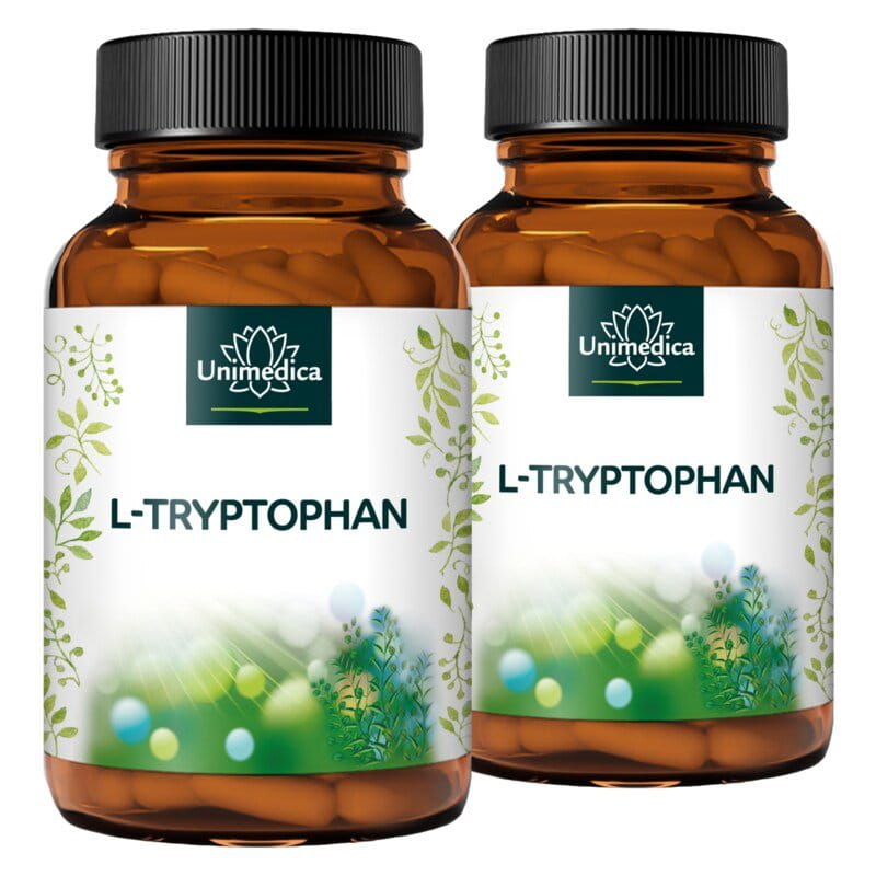 2er-Sparset: L-Tryptophan - 500 mg pro Tagesdosis (1 Kapsel) - 2 x 240 Kapseln - von Unimedica