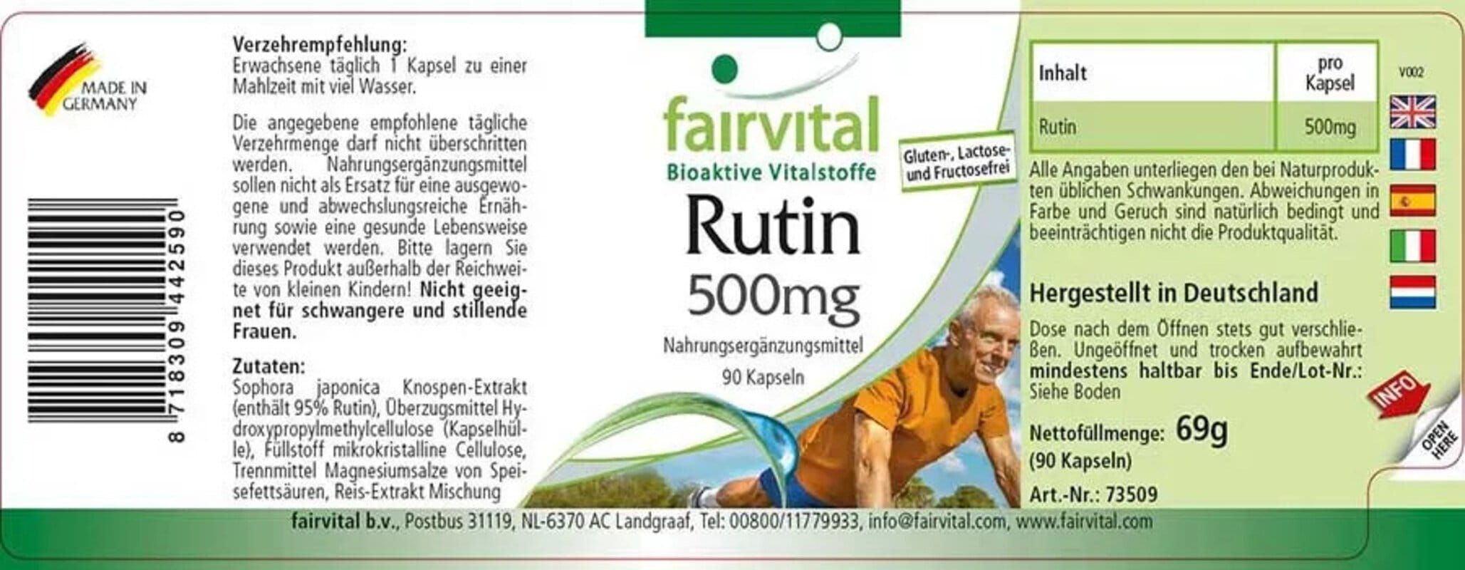 Rutin - 500 mg - Vitamin P - 90 Kapseln