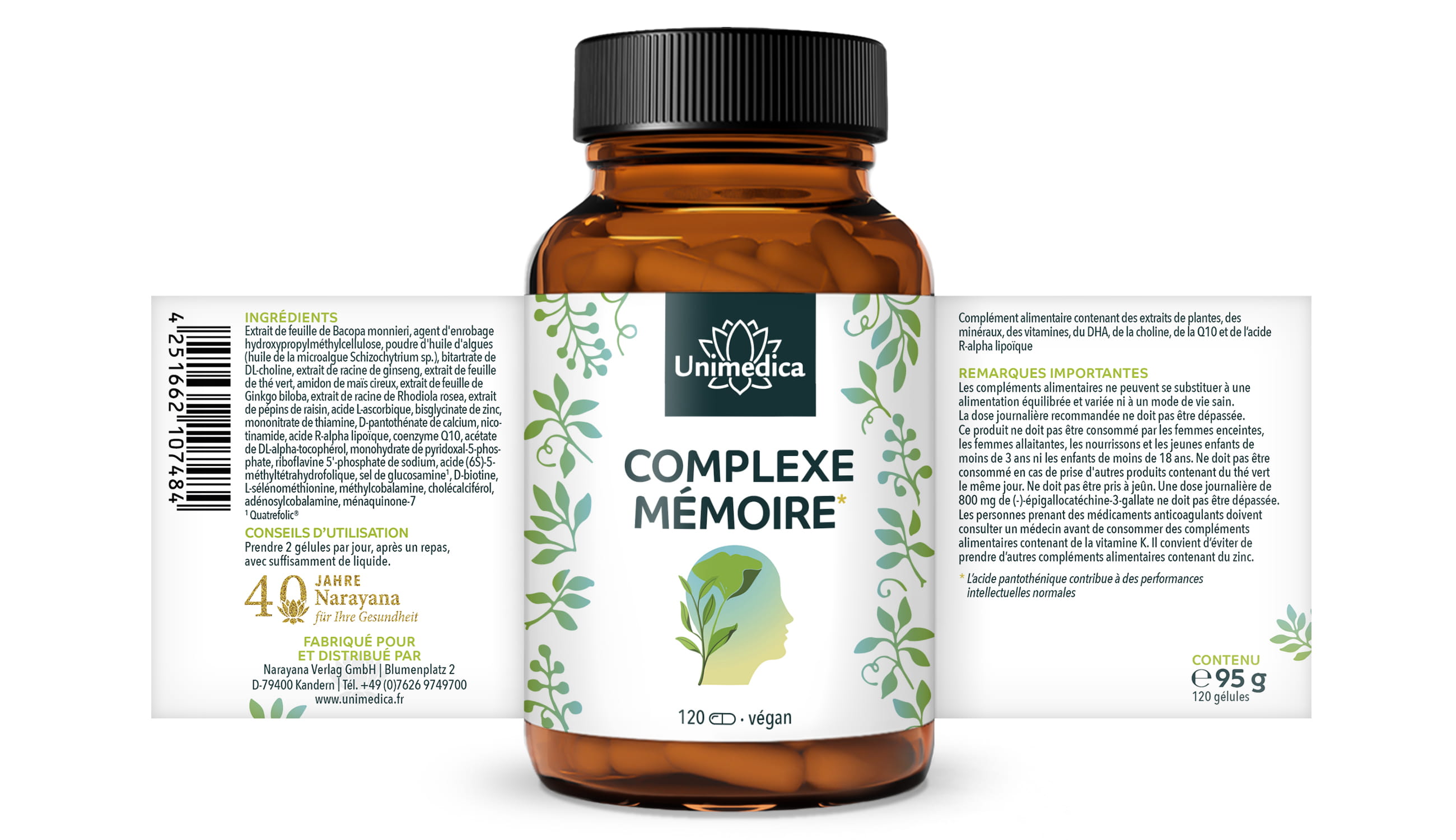 Complexe mémoire*  120 gélules  par Unimedica