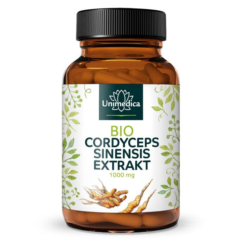 Cordyceps sinensis bio  1 000 mg par dose journalière (2 gélules)  extrait avec 30 % de polysaccharides  hautement dosé - 90 gélules - par Unimedica