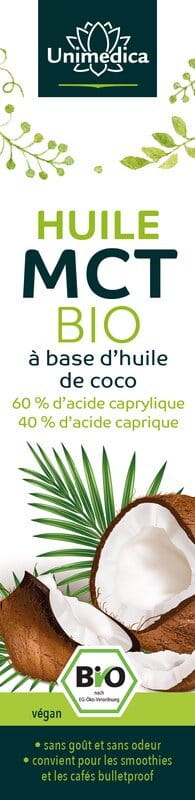 Huile MCT bio - C8 + C10 - 500 ml - d'Unimedica