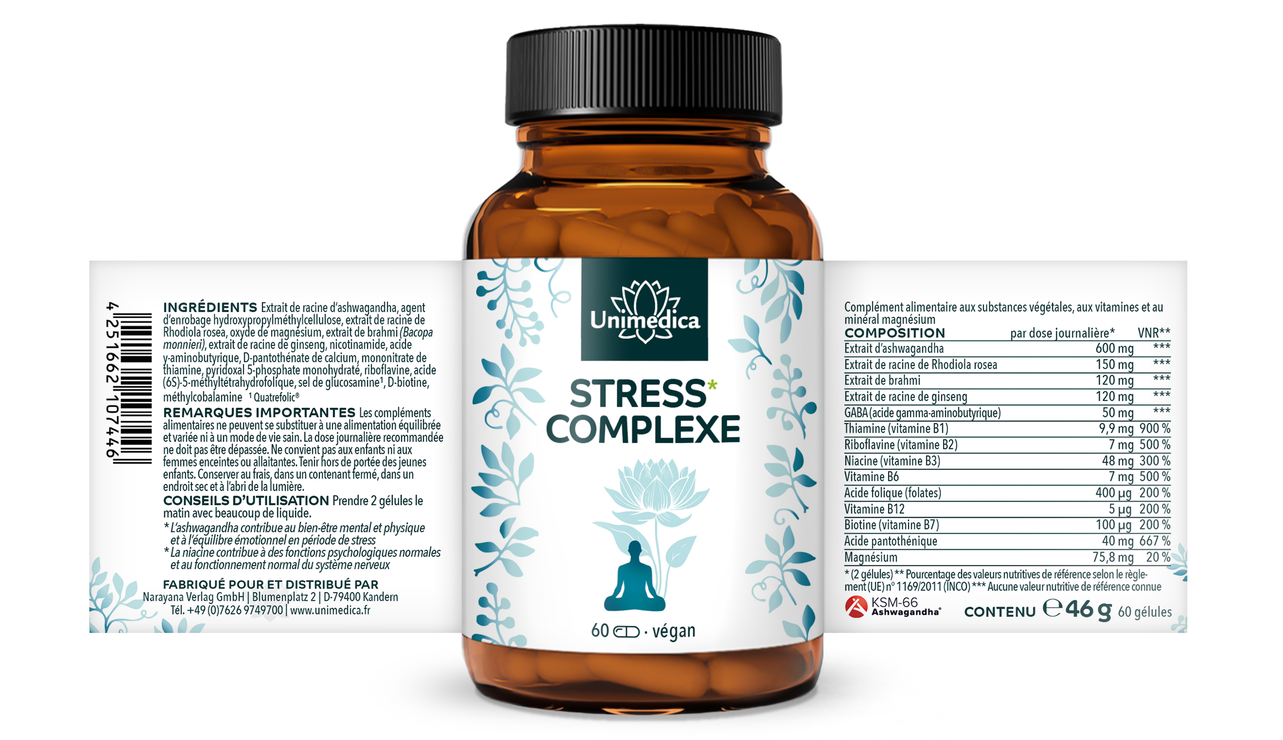 Lot de 2: Complexe anti-stress* - 2 x 60 gélules - de Unimedica