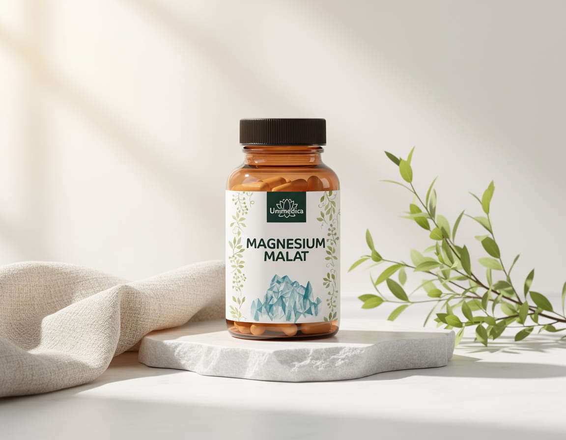 Magnesium Malat  - 300 mg Magnesium pro Tagesdosis (3 Kapseln) - 180 Kapseln - von Unimedica