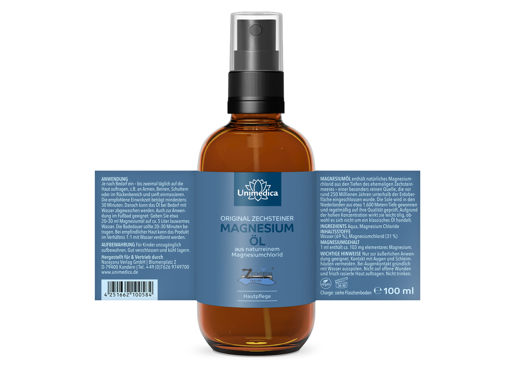 Magnesium Öl Spray - Original Zechsteiner - 100 ml - von Unimedica