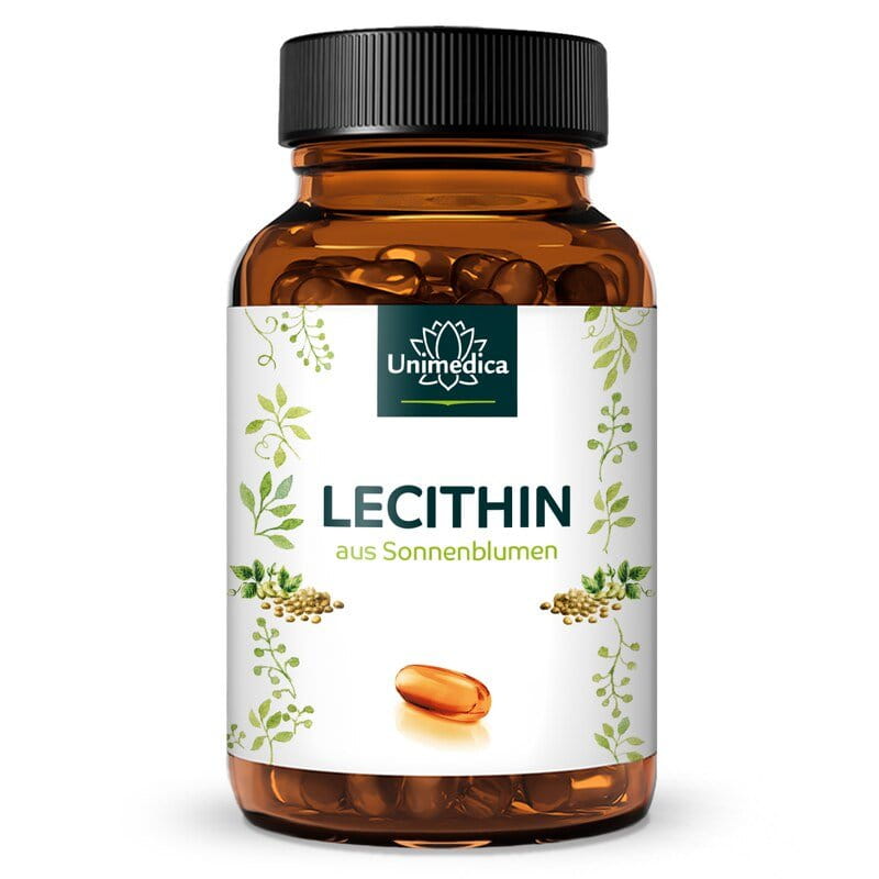 Lecithin - aus Sonnenblumen - 2.000 mg pro Tagesdosis (2 Kapseln) - 200 Softgelkapseln - von Unimedica