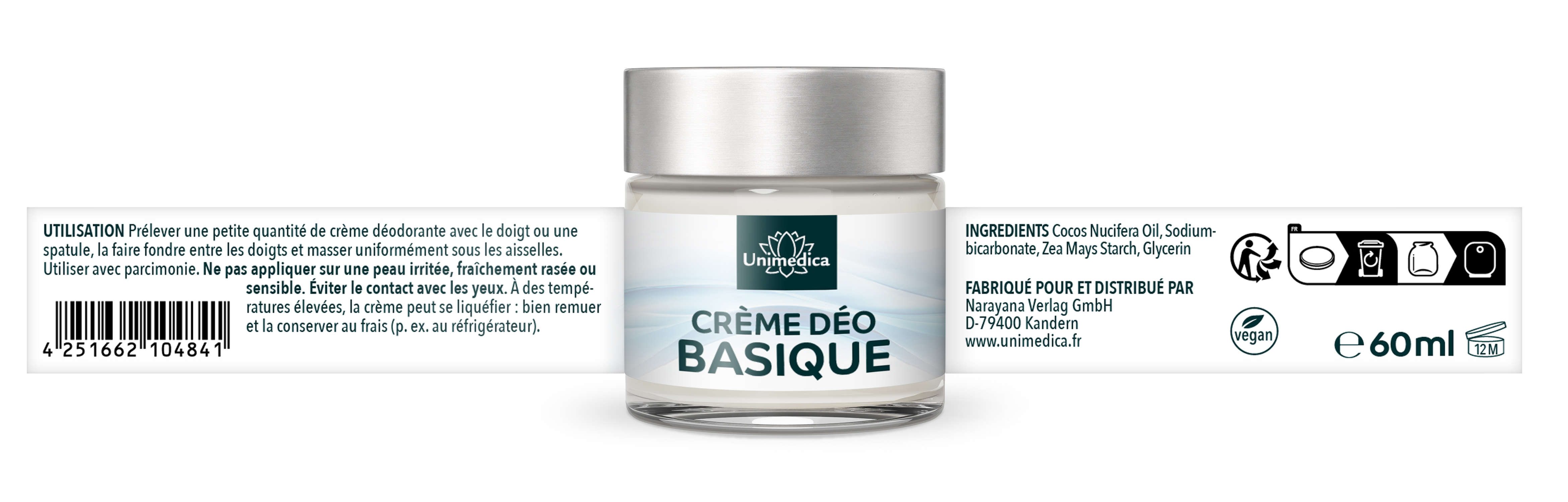 Crème déo basique - 50 ml - par Unimedica