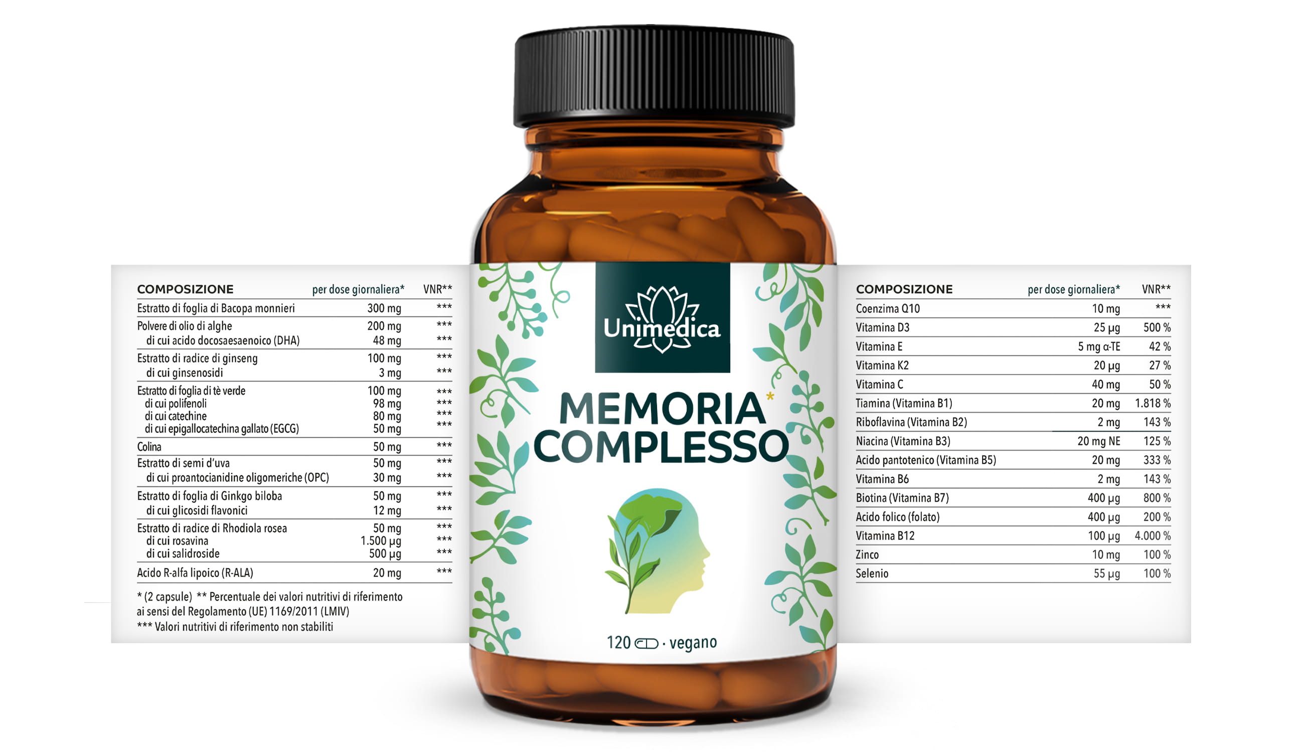 Complesso Memoria* - 120 capsule - di Unimedica