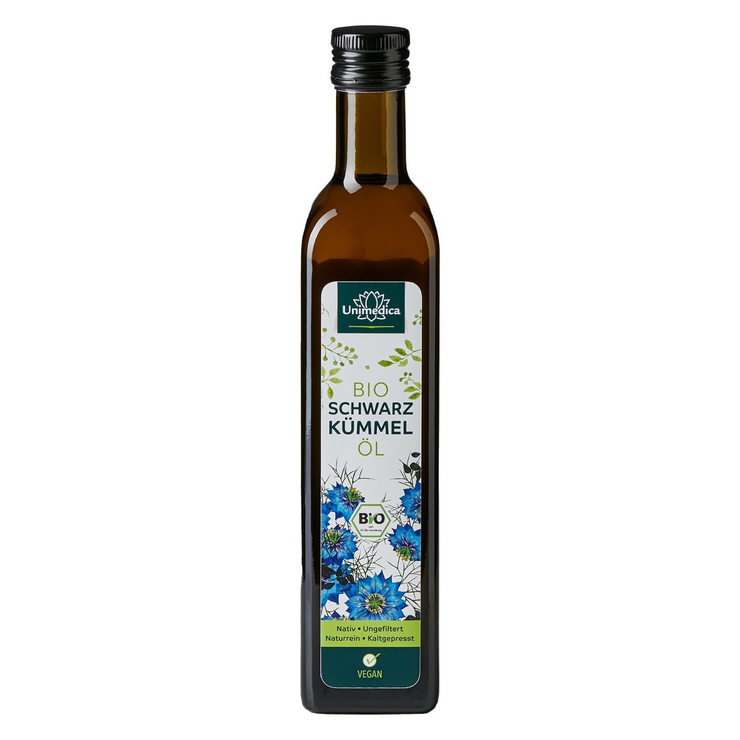 Bio Schwarzkümmelöl ungefiltert - 500 ml - von Unimedica