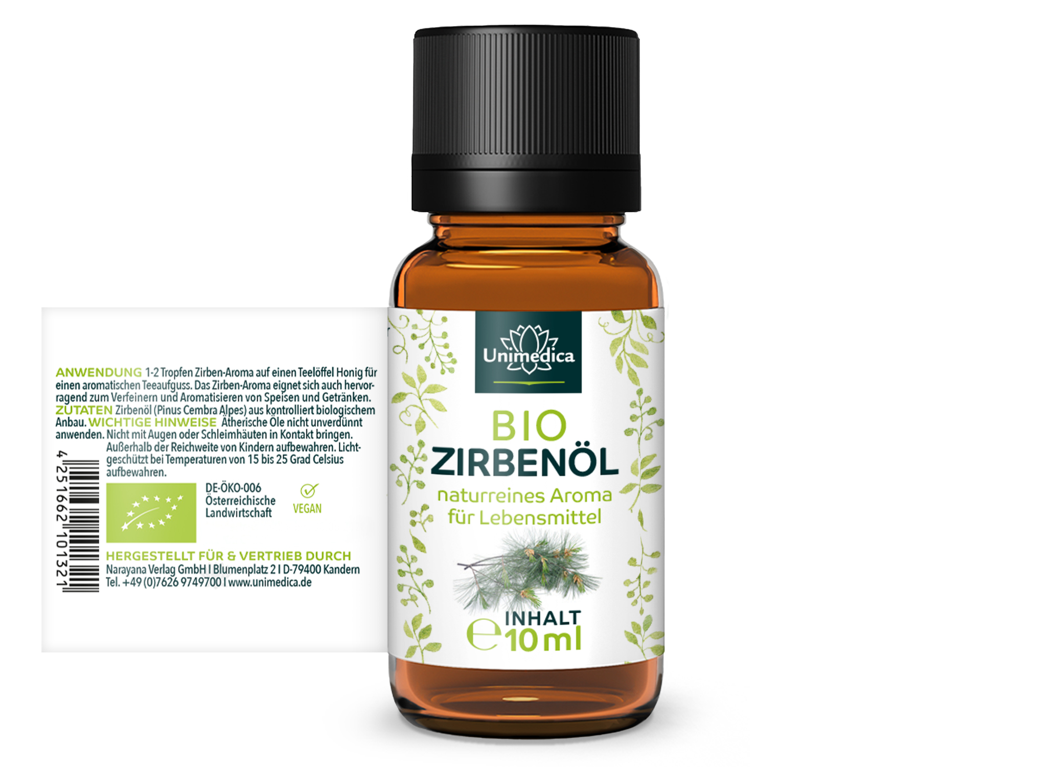 3er-Set: Bio Zirbenöl - 100% naturreines Arvenöl - Zirben-Aroma - ätherisches Öl - 3 x 10 ml - von Unimedica