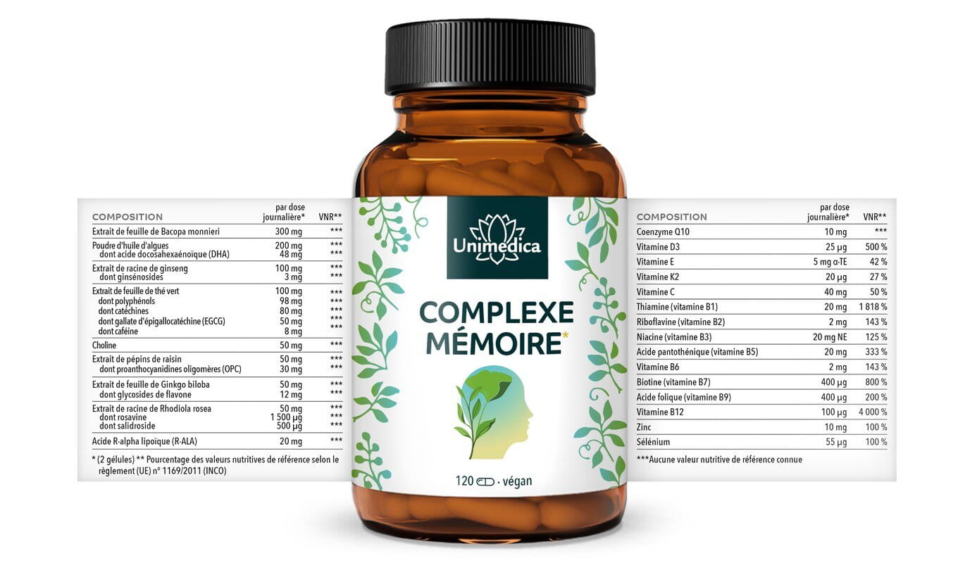Lot de 2: Complexe mémoire*  2 x 120 gélules  par Unimedica