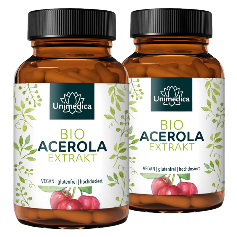 Lot de 2: Extrait d'acérola bio - 2 x 180 gélules - Unimedica