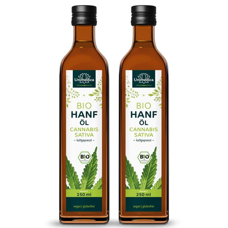 2er-Sparset: Bio Hanföl  500 ml (2x 250 ml) - von Unimedica