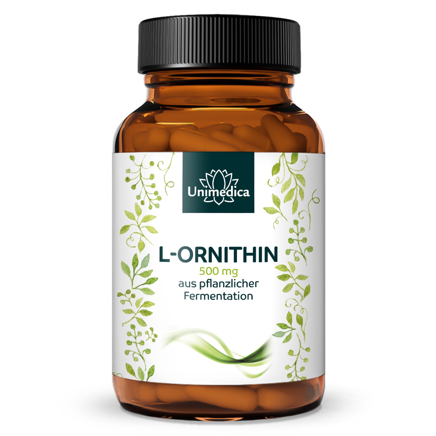 L-Ornithin - Aminosäure - 500 mg pro Tagesdosis (1 Kapsel) - 120 Kapseln - von Unimedica