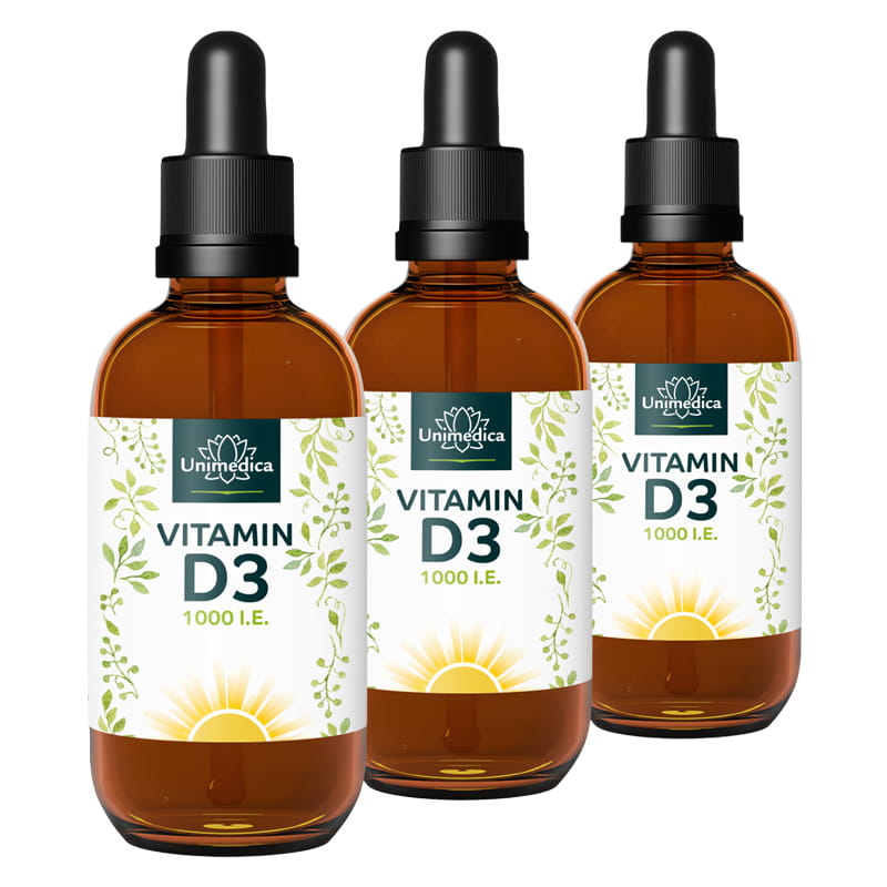 Lot de 3: Vitamine D3 en gouttes  50 ml  3 x 50 ml  Unimedica