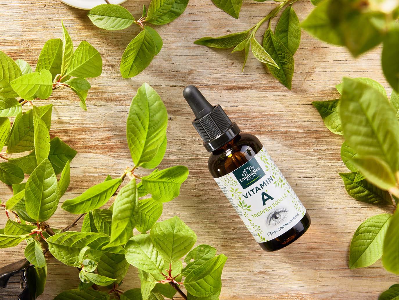 Vitamin A Tropfen - 1.500 µg / 5.000 I.E pro Tagesdosis (3 Tropfen) - hochdosiert - 50 ml - von Unimedica