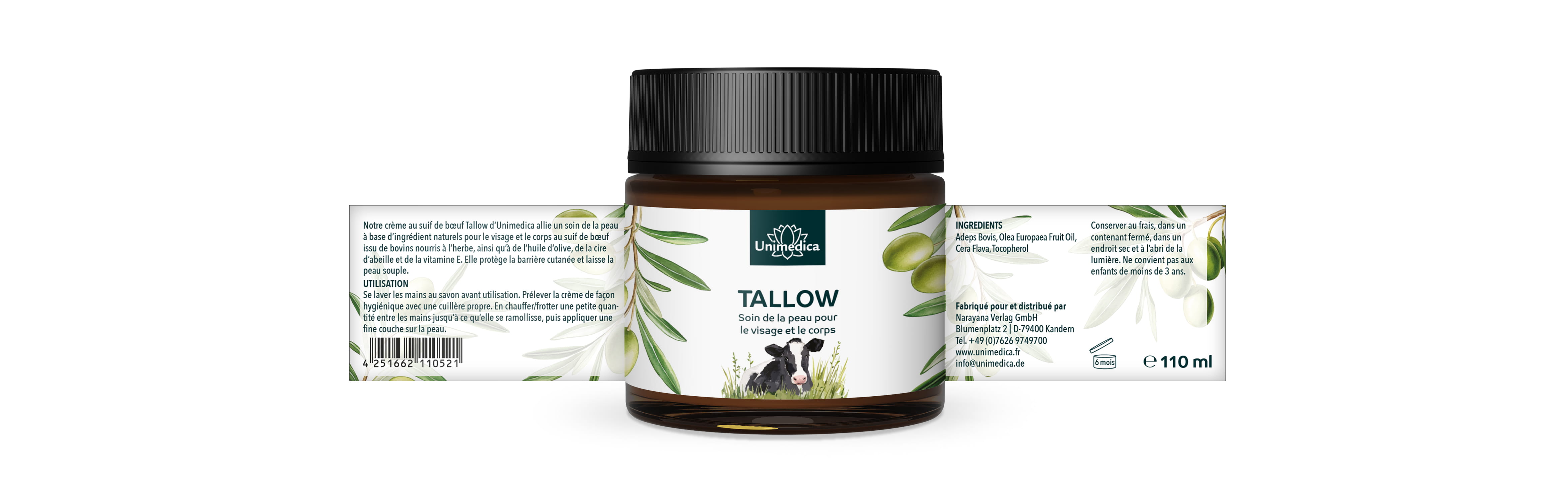 Tallow – Crème au suif de bœuf – issue de bovins nourris à l'herbe - 110 ml