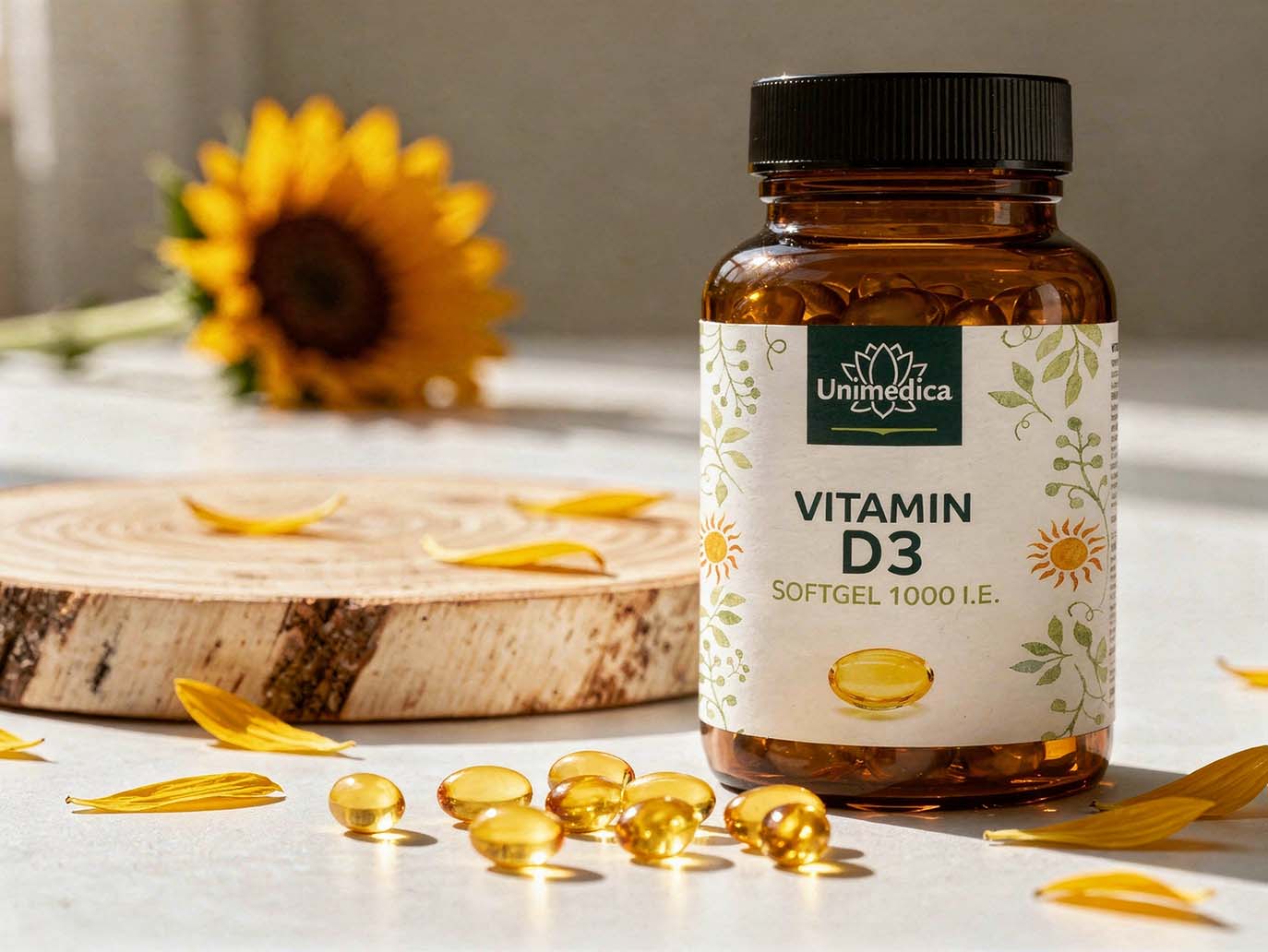 Vitamin D3 Softgel  25 µg (1000 I.U.) per daily dose (1 capsule)  365 capsules  from Unimedica