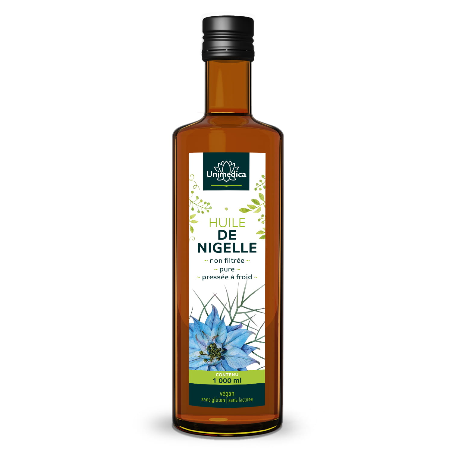Huile de de nigelle non filtrée (cumin noir) - 1 000 ml