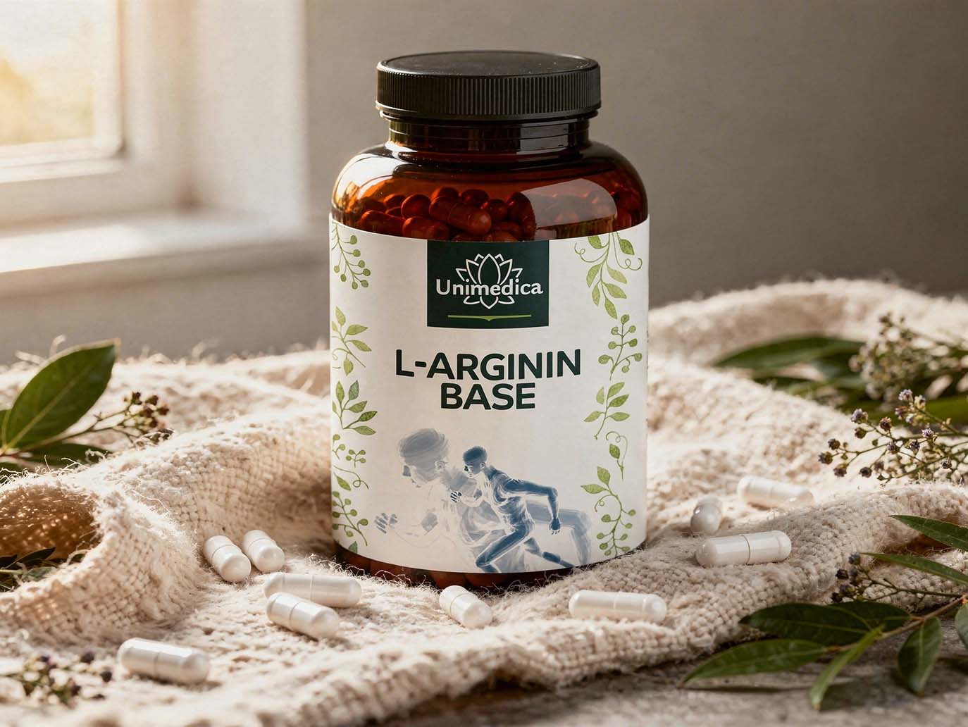 L-Arginin Base - 4500 mg L-Arginin pro Tagesdosis (6 Kapseln) - 365 Kapseln - von Unimedica