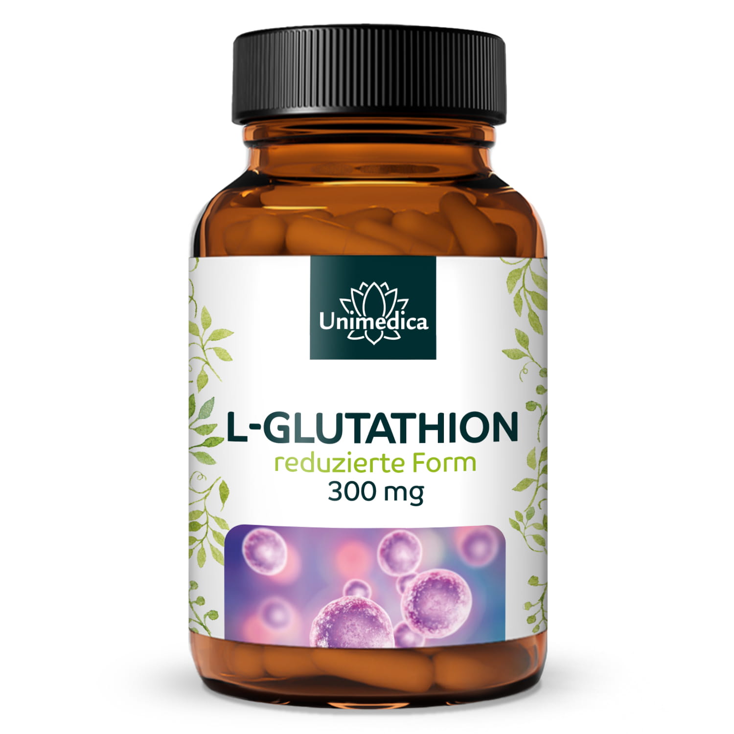 L-Glutathion - reduzierte Form aus natürlicher Fermentation - 300 mg pro Tagesdosis (1 Kapsel) - 60 Kapseln - von Unimedica