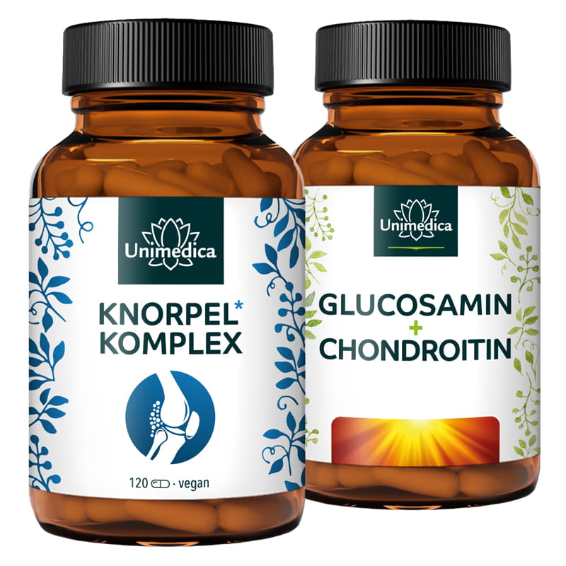 Set: Knorpel Komplex + Glucosamin + Chondroitin - 120 Kapseln + 180 Kapseln - von Unimedica