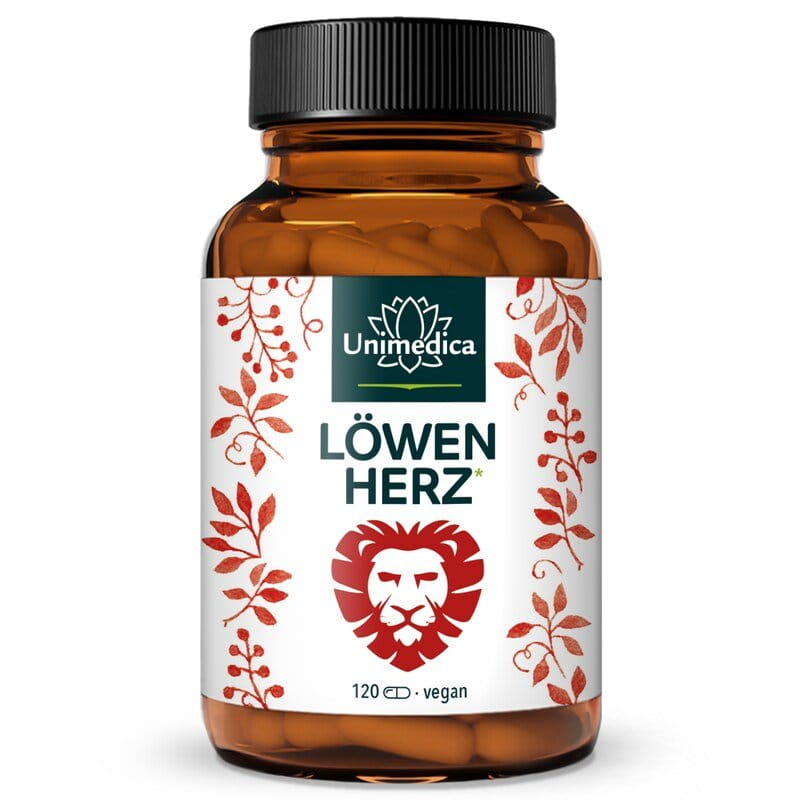 Löwenherz* - Komplex mit Kalium, Weißdornextrakt, OPC, Q10, Thiamin - 120 Kapseln - von Unimedica