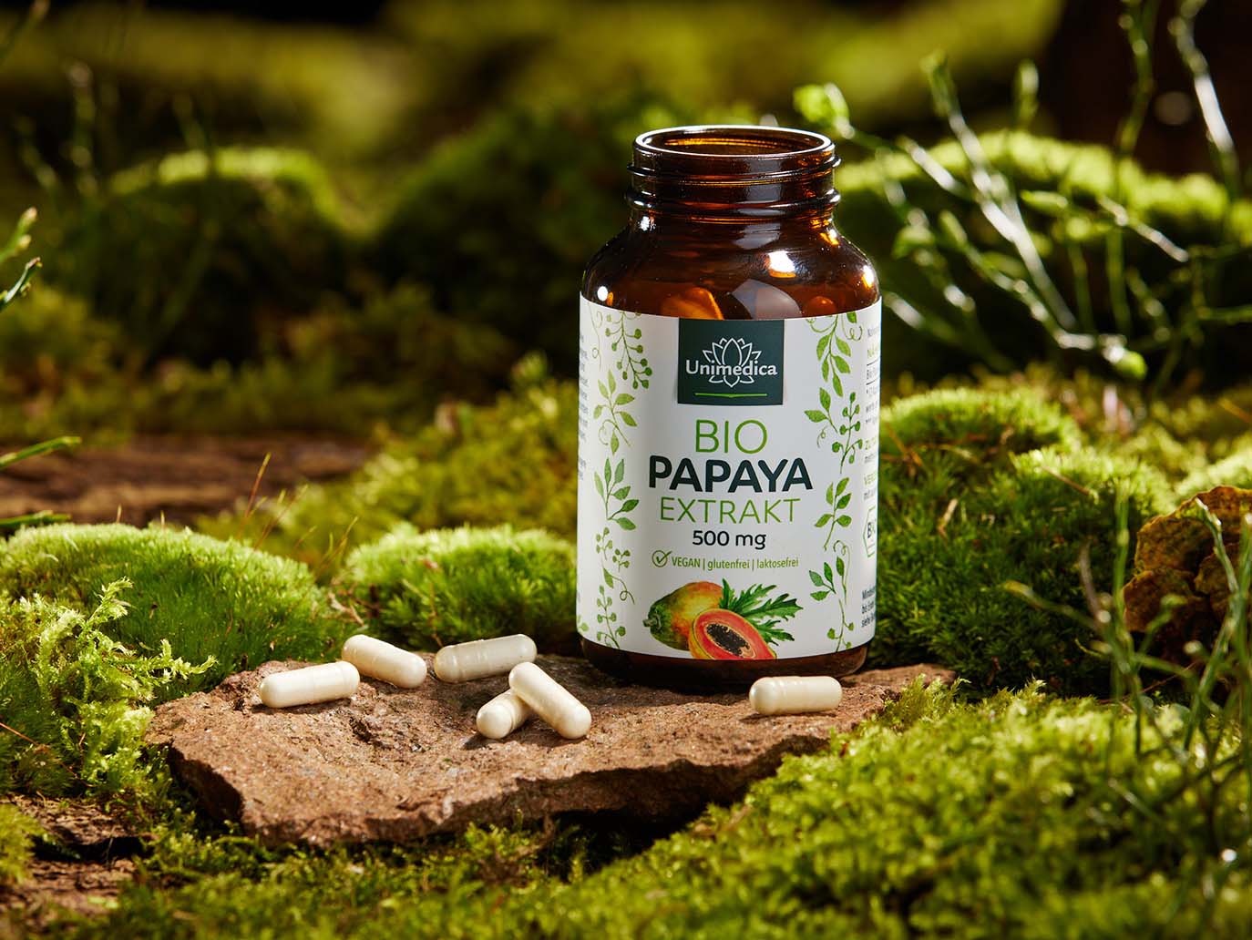 Extrait de papaye BIO  1 500 mg par dose journalière - 120 gélules - par Unimedica