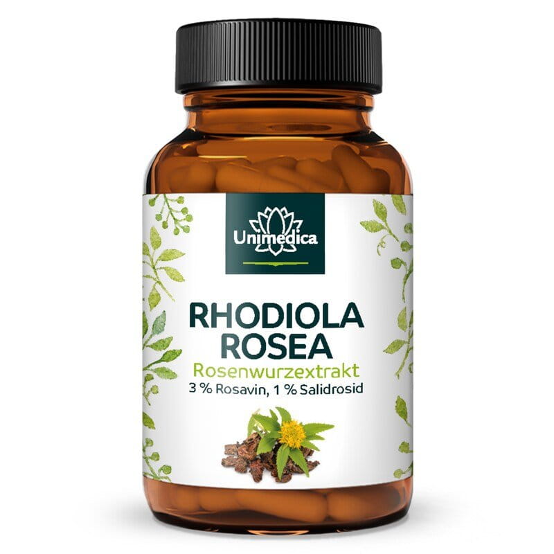 Rhodiola Rosea - Rosenwurz Extrakt - 200 mg pro Tagesdosis (1 Kapsel) - 90 Kapseln - von Unimedica