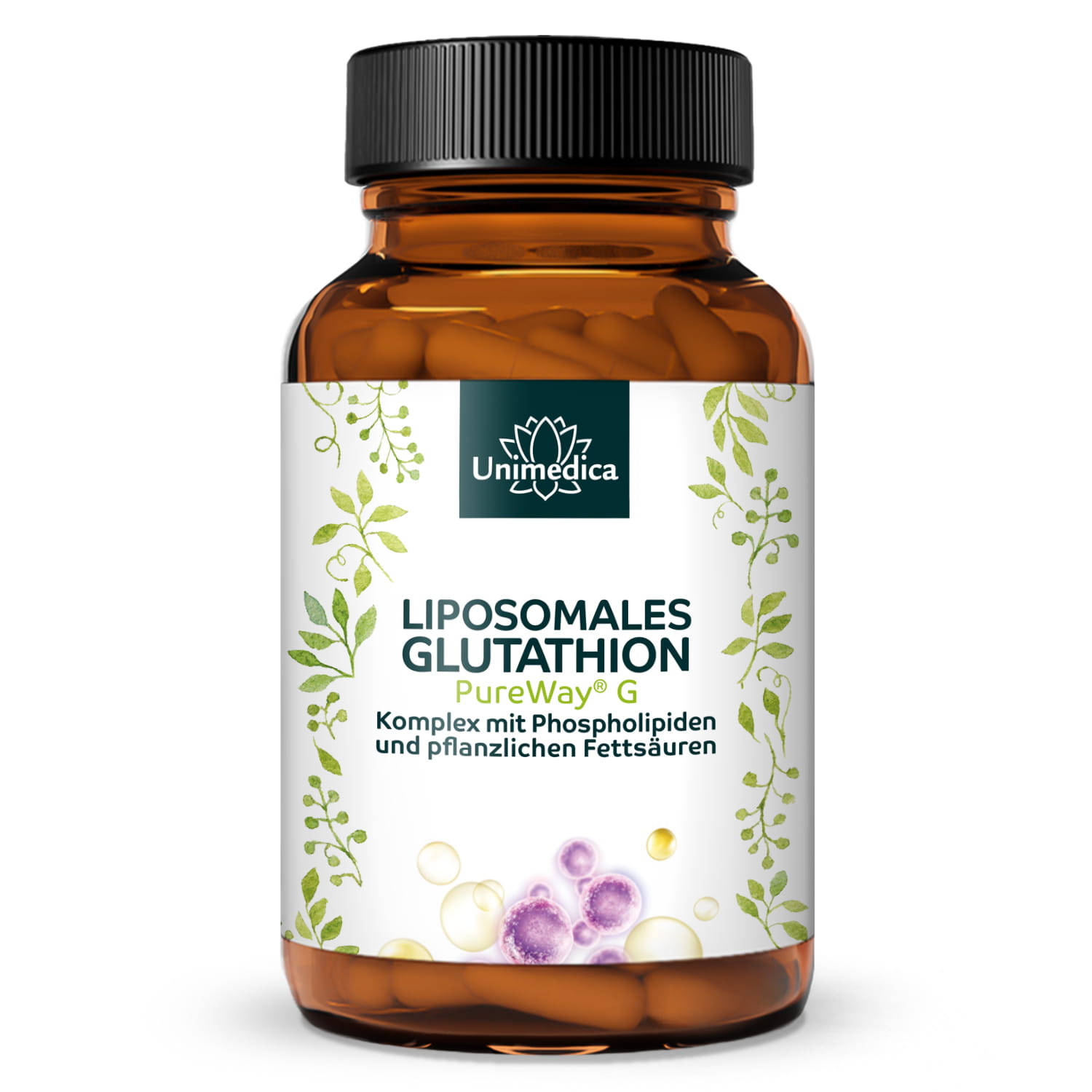 L-glutathione - reduced form from natural fermentation - 300 mg per daily dose (1 capsule) - 60 capsules - by Unimedica, dietary supplement with L- glutathione