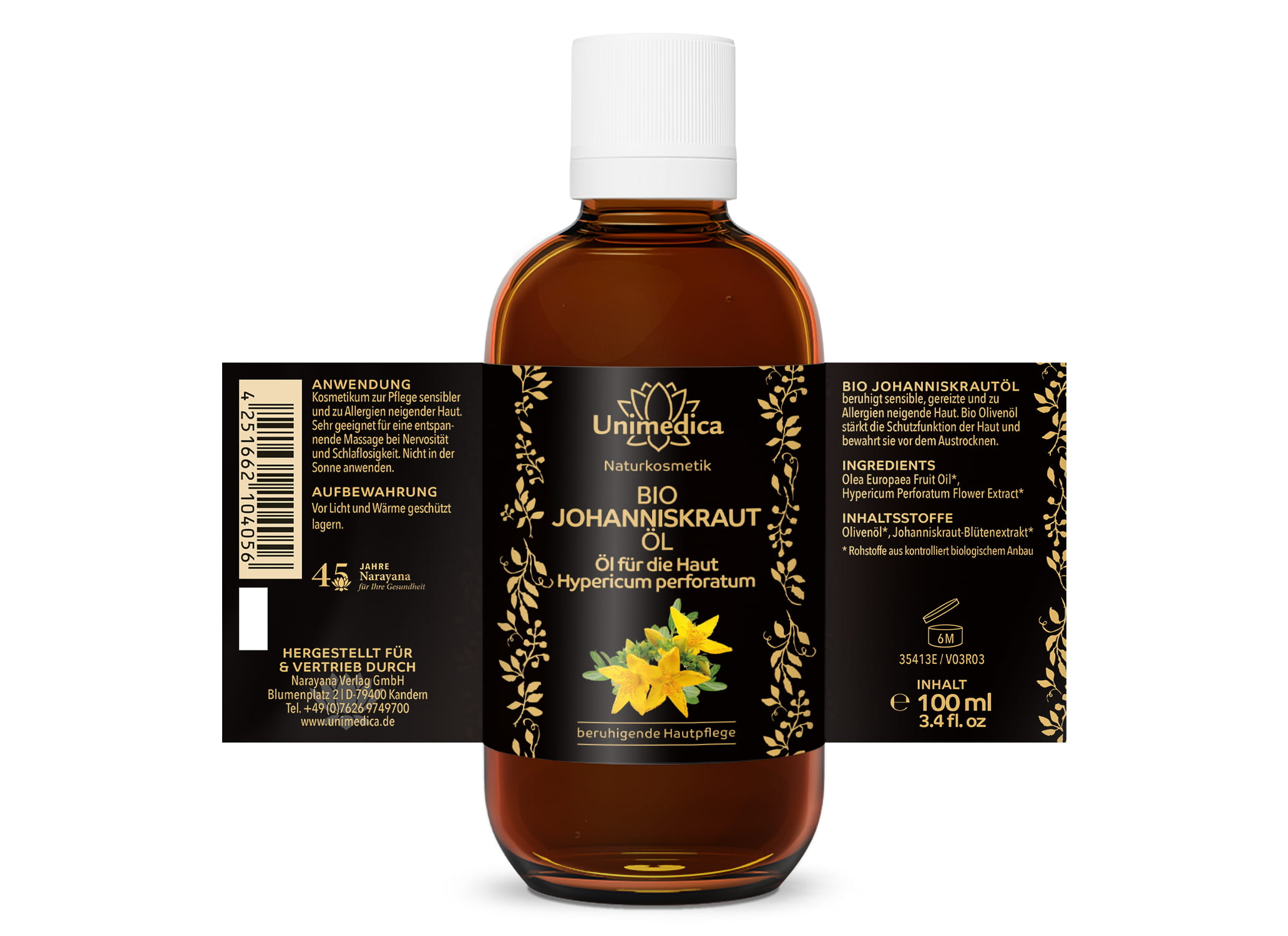 Bio Johanniskraut Öl für die Haut - 100 ml - von Unimedica