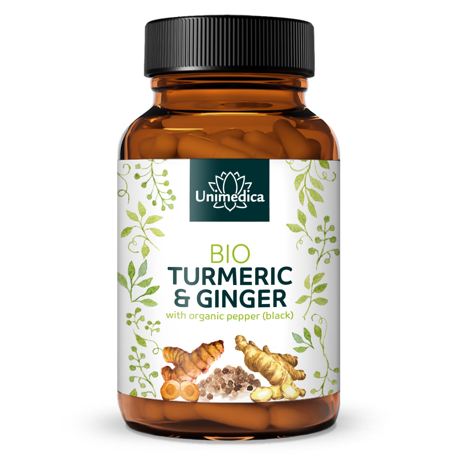 Organic Turmeric & Ginger with Organic Black Pepper - 180 Capsules - by Unimedica