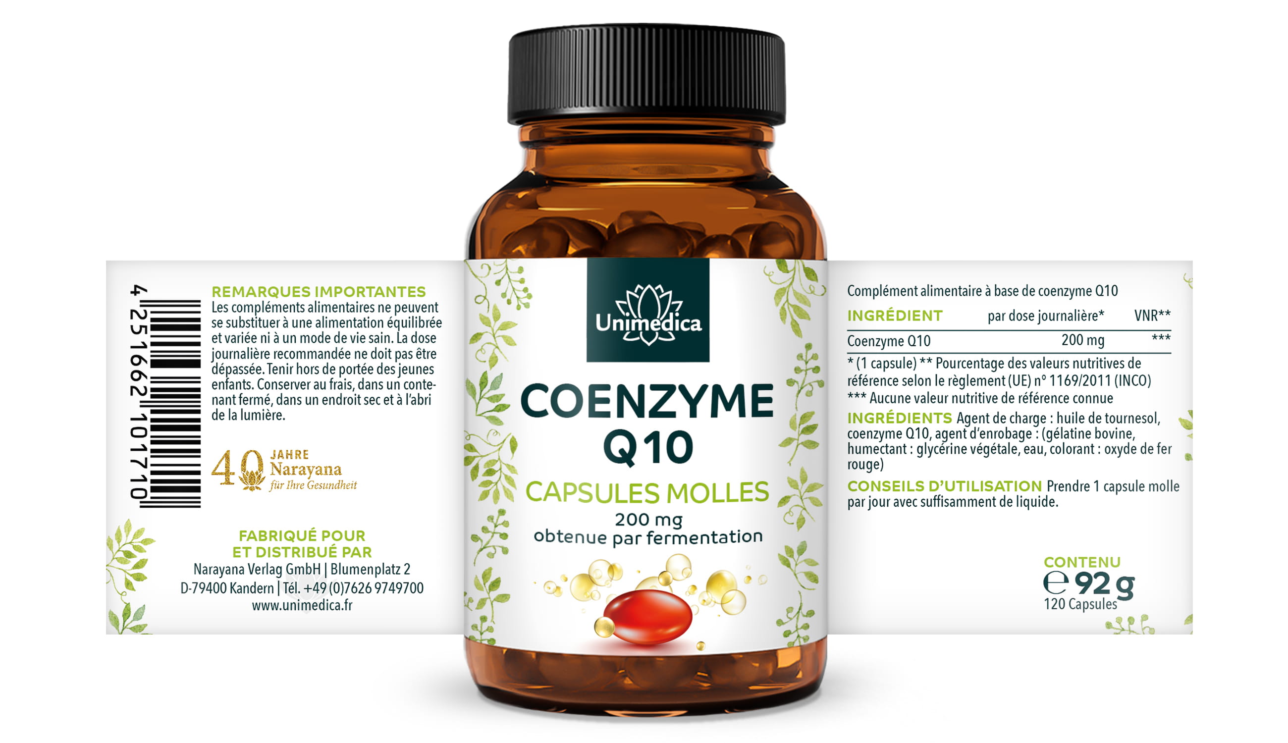 Coenzyme Q10 - 200 mg - 120 capsules molles - Unimedica