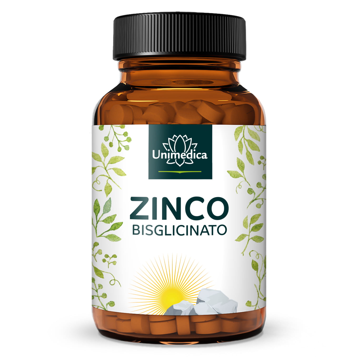 Zinco bisglicinato - 25 mg per dose giornaliera (1 compressa) - ad alto dosaggio - 365 compresse - da Unimedica