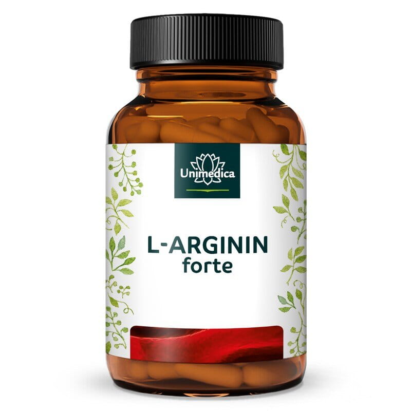 L-Arginine forte - 3720 mg per daily dose (6 capsules)  from natural fermentation - high-dose - vegan - 365 capsules - from Unimedica