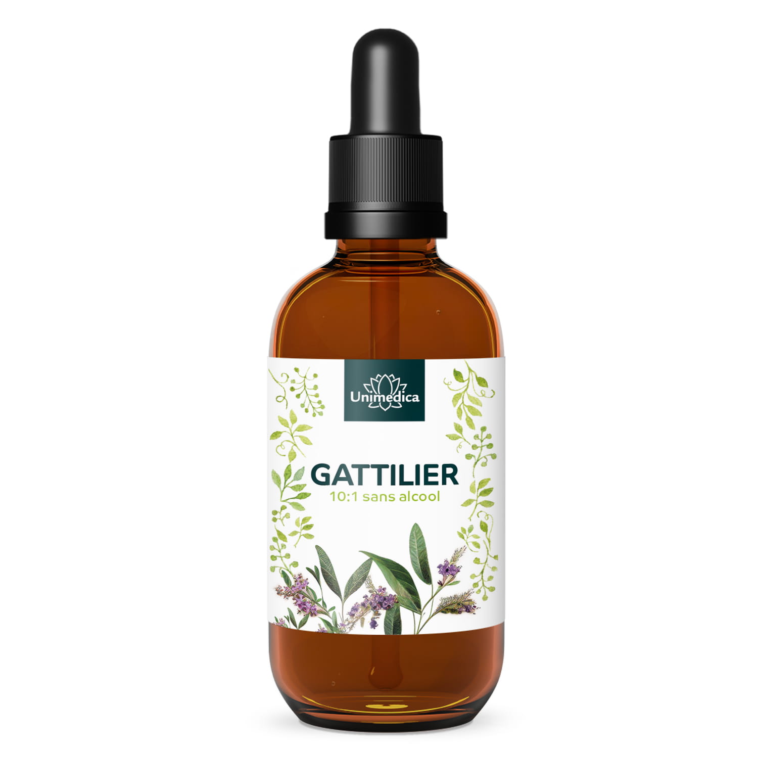 Gattilier - extrait liquide de plante - sans alcool - 15 mg par dose journalière (30 gouttes) - 100 ml - gouttes