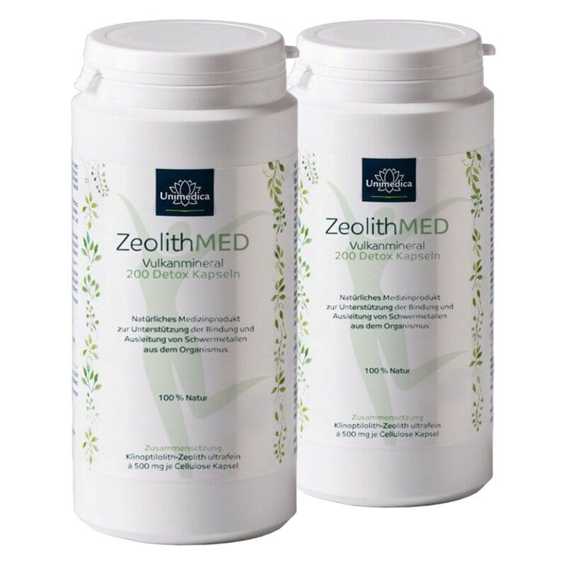 Lot de 2: Zéolite Med détox - 2 x 200 gélules - par Unimedica