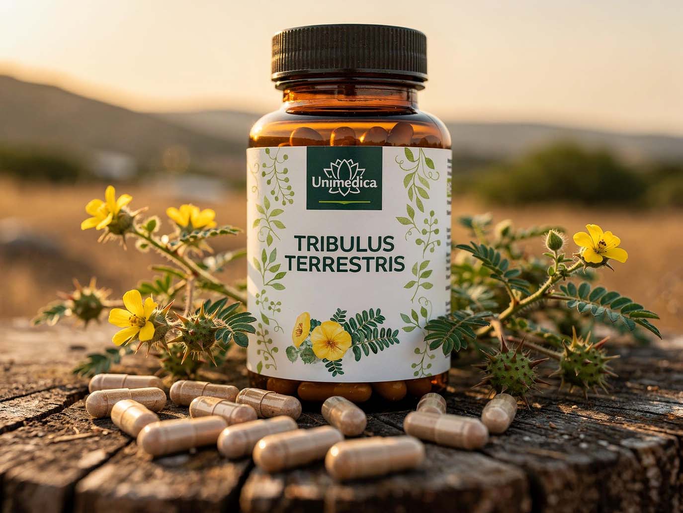 Tribulus Terrestris - mit 90 % Saponinen - 750 mg Tribulus terrestris-Extrakt pro Tagesdosis (1 Kapsel) - 180 Kapseln - von Unimedica