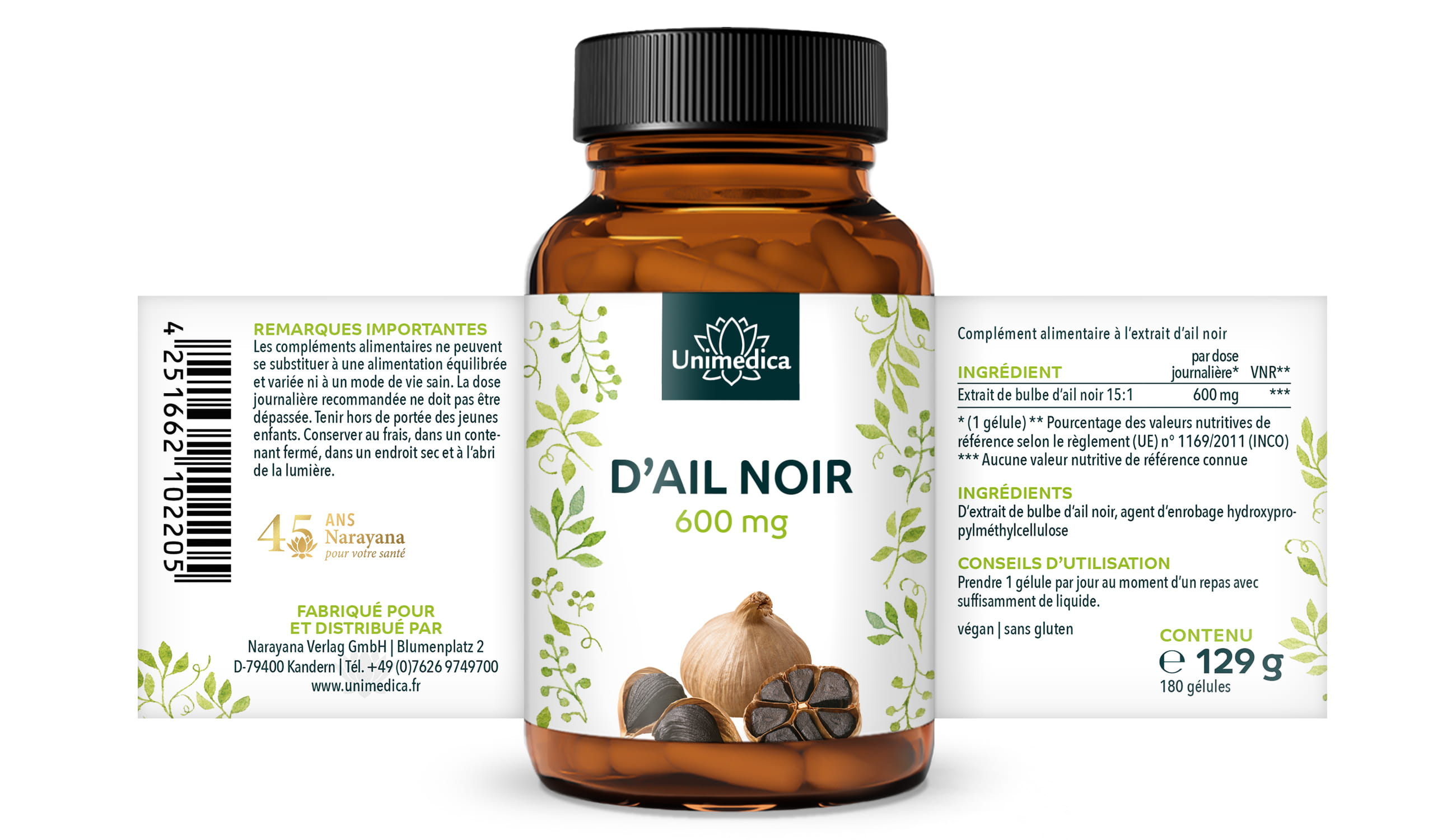 Ail noir - 600 mg - par Unimedica