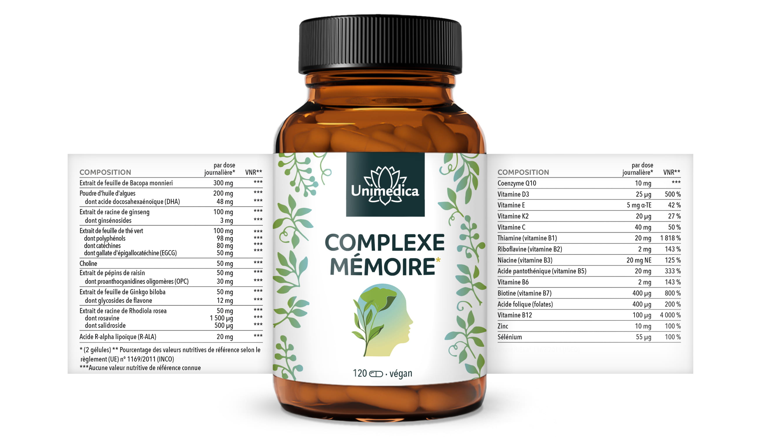 Complexe mémoire*  120 gélules  par Unimedica