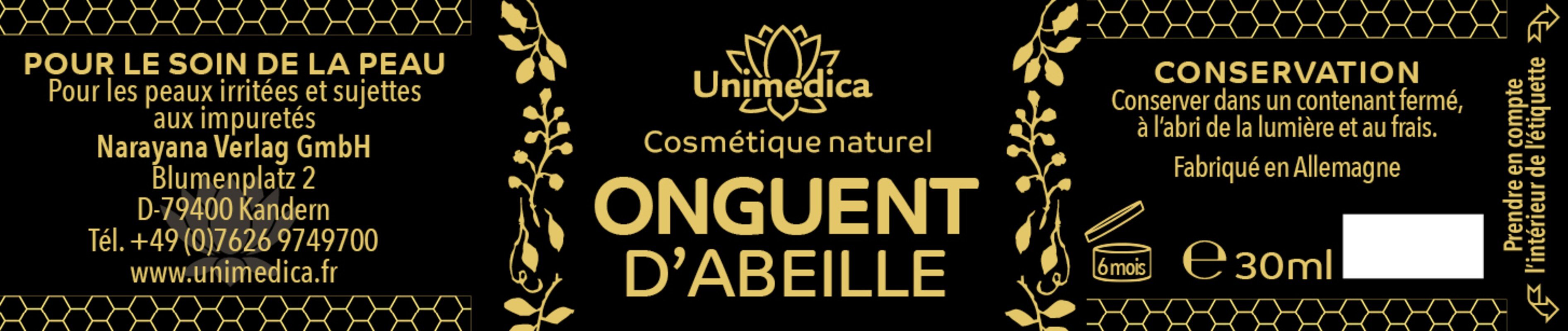 Lot de 2: Onguent d'abeille - 2 x 30 ml  à la cire d'abeille et la propolis - par Unimedica